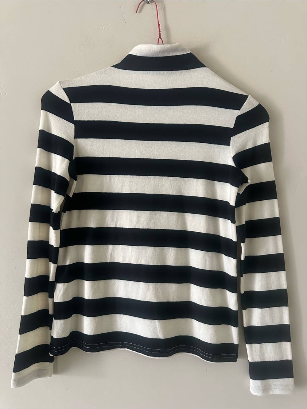 Mango Black & White Striped Long-Sleeve Top